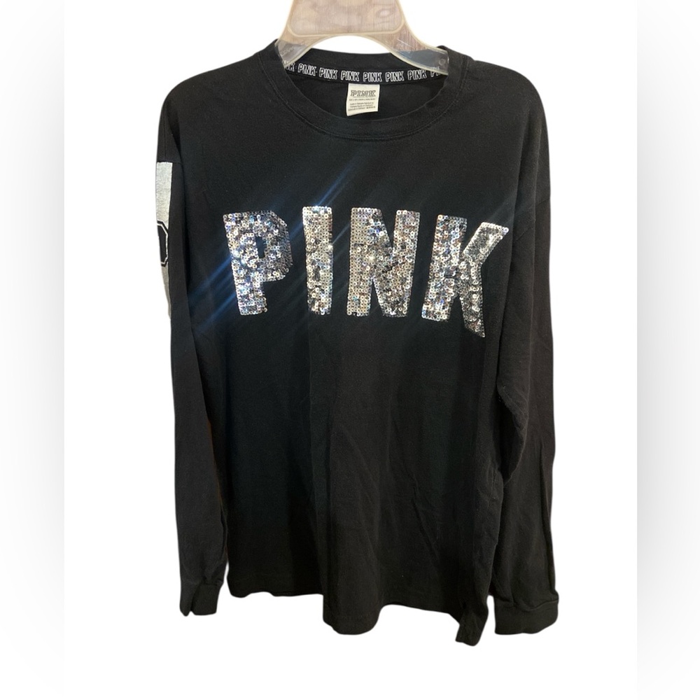 Pink By Victorias Secret Silver Sequin Long Sleeve Shirt XS
